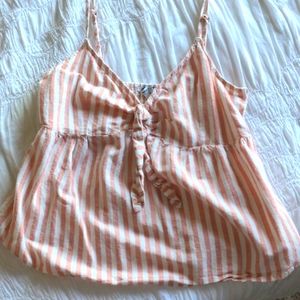 O'Neill peach/pink striped spaghetti top